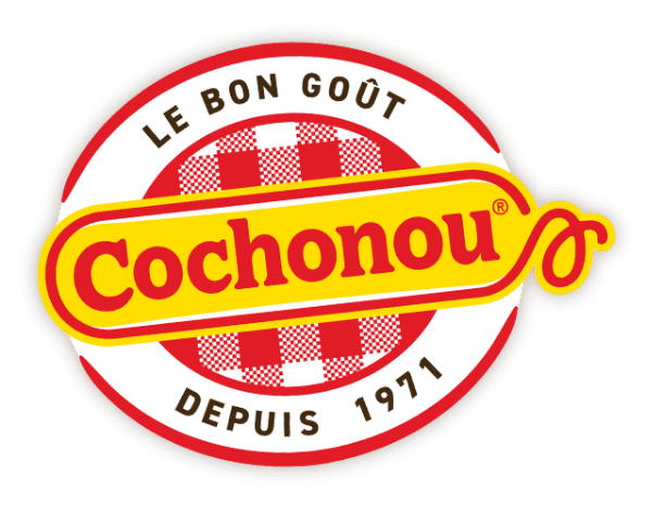 Cochonou® logo with the tagline “Le bon goût” and “Since 1971,” presented in a compact design reflecting a traditional cured meat brand.
